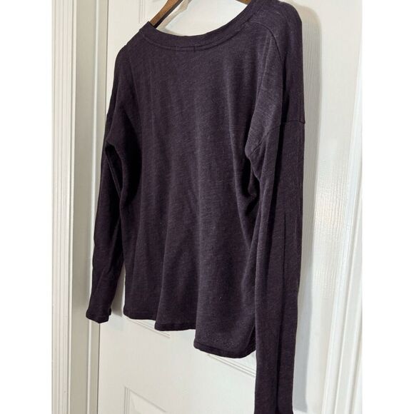 James Perse 2 M Purple Long Sleeve Cotton Tissue Tee Top - Picture 3 of 6